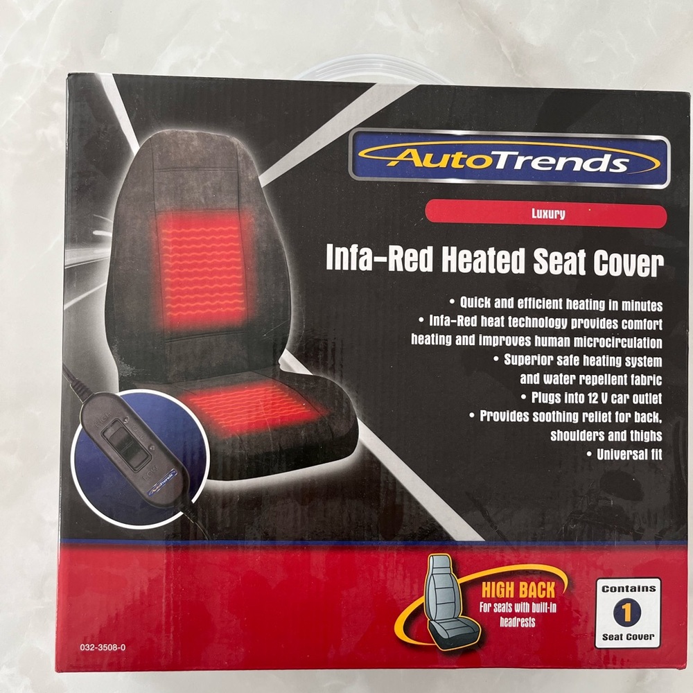 AutoTrends Infra-Red Heated Car Seat Cover Universal Fit 12V Car Outlet
